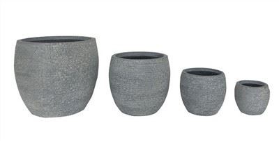 Fiber Clay Round Flowerpot Sets