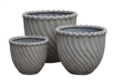 Vintage Fibreclay Flower Pots Set 3